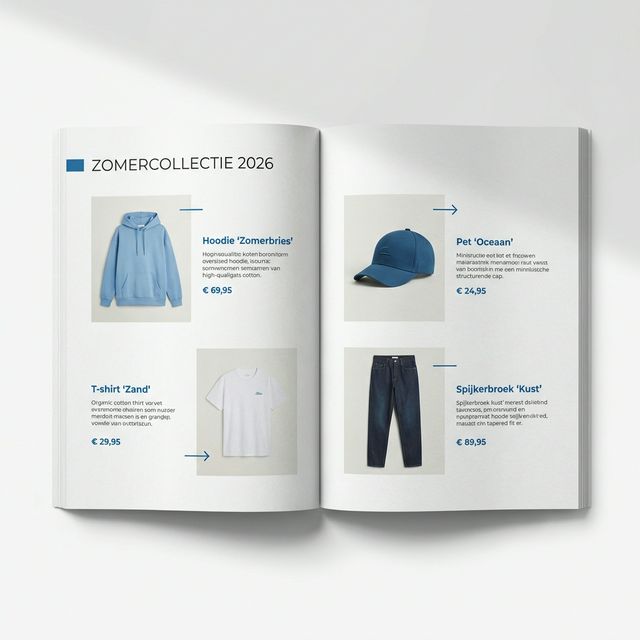 Voorbeeld van een digitale brochure met vier producten